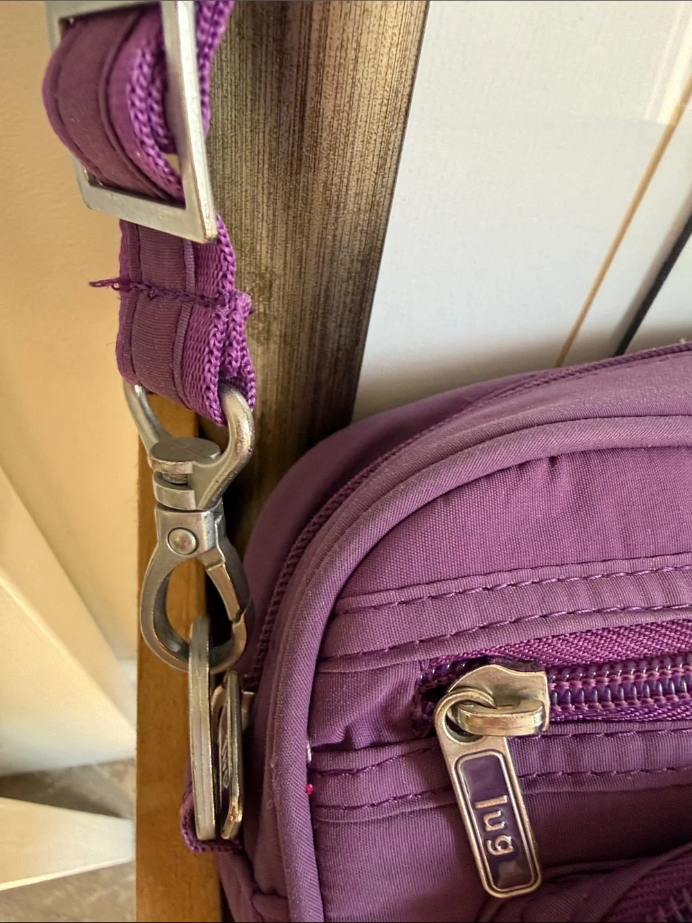lug Quilted Violet Crossbody Bag